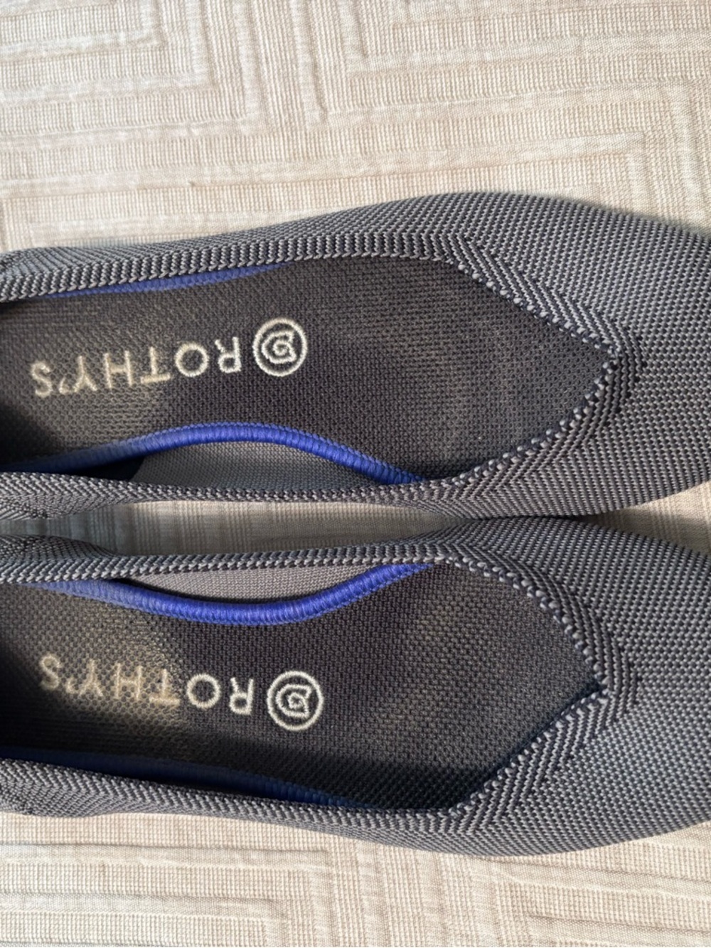 Rothy's Pointed Knit Flats in Charcoal Blue - Picture 4 of 5